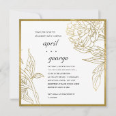 ELEGANT CLASSY GOLD FOIL FLORAL VERLOVING INVITE BEDANKKAART (Voorkant)
