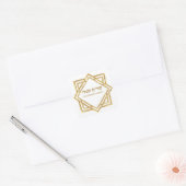 Elegant Classy Gold-gepersonaliseerde Hebreeuwse P Vierkante Sticker (Envelop)