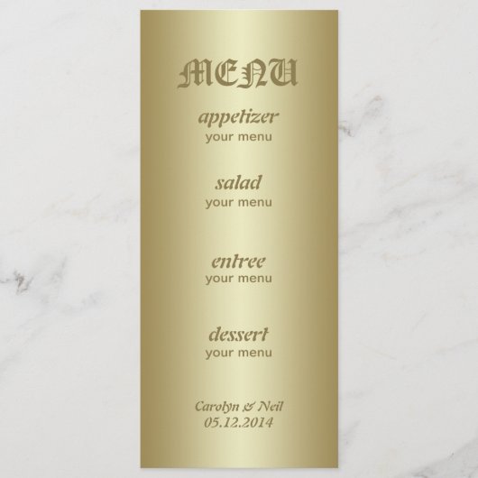 Elegant Classy Gold-menukaart Menu (Voorkant)