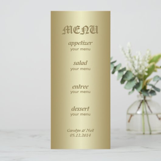Elegant Classy Gold-menukaart Menu (Staand voorkant)