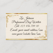 Elegant Classy Gold Monogram Initiaal Visitekaartje (Achterkant)