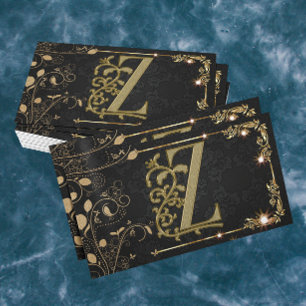 Elegant Classy Gold Monogram Initiaal Visitekaartje