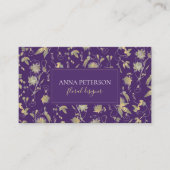 Elegant Classy Gold Passionflower in de vorm van P Visitekaartje (Voorkant)