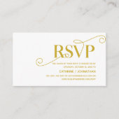 Elegant Classy, Gold Script, RSVP reageren Informatiekaartje (Voorkant)