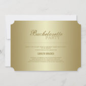 Elegant Classy | Gold Ticket | Bachelorette Invite Kaart (Voorkant)