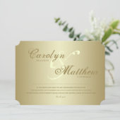 Elegant Classy | Gold Ticket | Weddenschap Harteli Kaart (Staand voorkant)