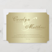 Elegant Classy | Gold Ticket | Weddenschap Harteli Kaart (Voorkant)