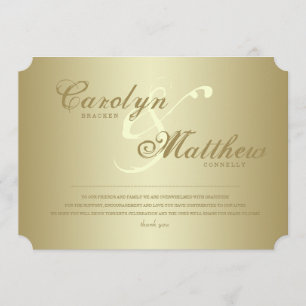 Elegant Classy   Gold Ticket   Weddenschap Harteli Kaart