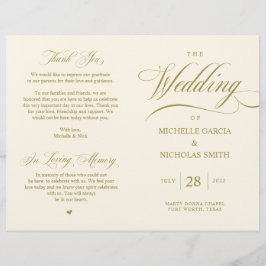 Elegant Classy Gold, vouwbaar huwelijksprogramma
