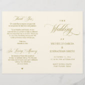 Elegant Classy Gold, vouwbaar huwelijksprogramma (Voorkant)