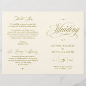 Elegant Classy Gold, vouwbaar huwelijksprogramma (Voorkant)