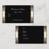 Elegant Classy Gold Zwart zilver Visitekaartje (Voorkant / Achterkant)