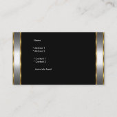 Elegant Classy Gold Zwart zilver Visitekaartje (Achterkant)