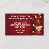 Elegant Classy Golden Red Rose Visitekaartje (Achterkant)