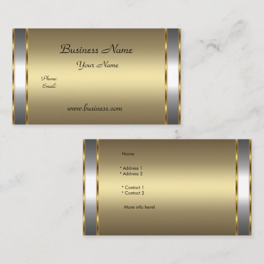 Elegant Classy Goud Brons zilver Visitekaartje (Voorkant / Achterkant)