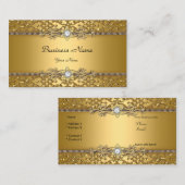 Elegant Classy Goud Damask Embossed Jewel Visitekaartje (Voorkant / Achterkant)
