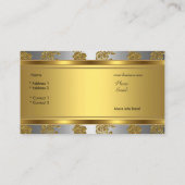 Elegant Classy Goud Grijs Bloemen Zilveren Juweel Visitekaartje (Achterkant)