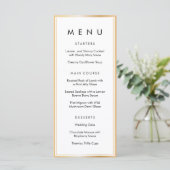 Elegant Classy Goud Wit Lijst Trouwdiner Menu (Staand voorkant)