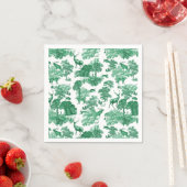 Elegant Classy Green French Toile Deer Pattern Servet (Insitu)
