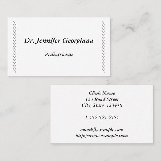 Elegant & Classy kinderarts Visitekaartje (Voorkant / Achterkant)