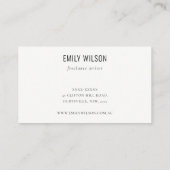 Elegant Classy Logo Ivory White Leather Texture Visitekaartje (Achterkant)