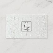 Elegant Classy Logo Ivory White Leather Texture Visitekaartje (Voorkant)