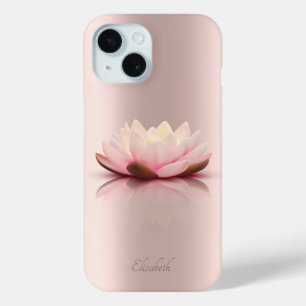 Elegant Classy Lotus Flower Roos Gold iPhone 15 Case