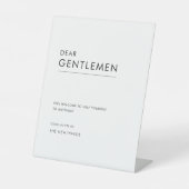 Elegant Classy Mannen heren trouwbadkamer Reclamebord Met Voetstuk (Voorkant)