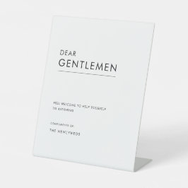 Elegant Classy Mannen heren trouwbadkamer Reclamebord Met Voetstuk