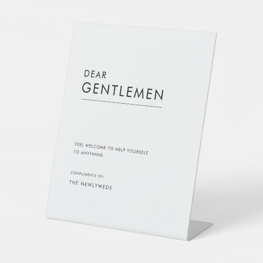 Elegant Classy Mannen heren trouwbadkamer Reclamebord Met Voetstuk (Voorkant)