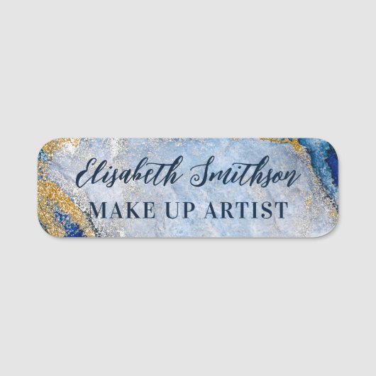 Elegant Classy Marble Blue Specialized ID Badge (Voorkant)