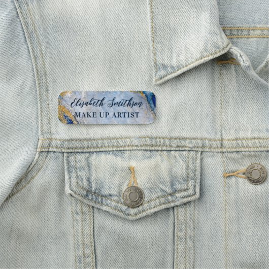 Elegant Classy Marble Blue Specialized ID Badge (In situ)
