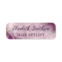 Elegant Classy Marble Paars Personalized ID Badge