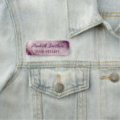 Elegant Classy Marble Paars Personalized ID Badge (In situ)