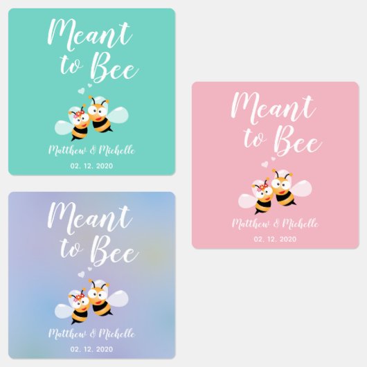 Elegant Classy Meant to be Cute Wedding Favor Labels (Groep)
