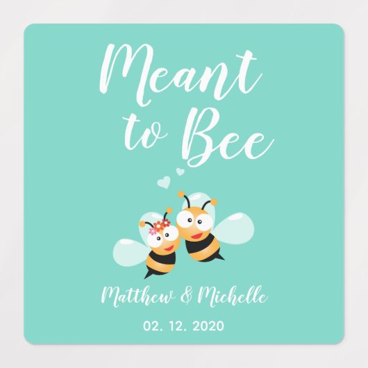 Elegant Classy Meant to be Cute Wedding Favor Labels (Design 1)