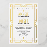 Elegant Classy Modern Art Deco Wedding Gold