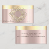 Elegant Classy Modern, Faux Gold Border Roos Gold Visitekaartje (Voorkant / Achterkant)
