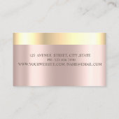 Elegant Classy Modern, Faux Gold Border Roos Gold Visitekaartje (Achterkant)