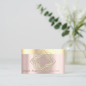 Elegant Classy Modern, Faux Gold Border Roos Gold Visitekaartje (Staand voorkant)