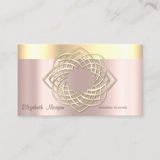 Elegant Classy Modern, Faux Gold Border Roos Gold Visitekaartje (Voorkant)