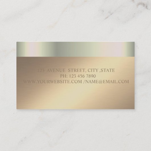 Elegant Classy Modern, Faux Gold Stripes Lotus Visitekaartje (Achterkant)