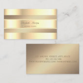 Elegant Classy Modern, Faux Gold Stripes, Pearls Visitekaartje (Voorkant / Achterkant)