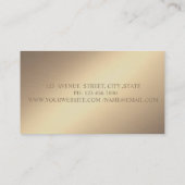 Elegant Classy Modern, Faux Gold Stripes, Pearls Visitekaartje (Achterkant)
