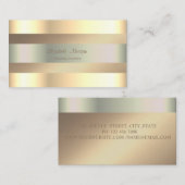 Elegant Classy Modern, Faux Gold Stripes Visitekaartje (Voorkant / Achterkant)