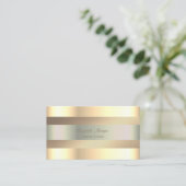 Elegant Classy Modern, Faux Gold Stripes Visitekaartje (Staand voorkant)
