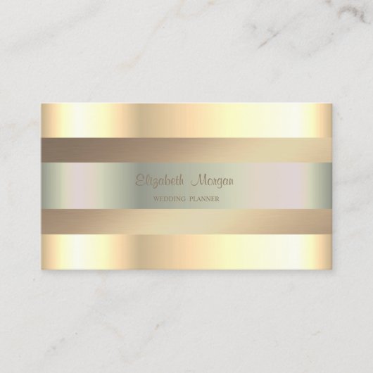 Elegant Classy Modern, Faux Gold Stripes Visitekaartje (Voorkant)