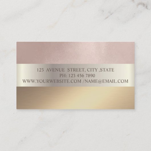 Elegant Classy Modern, Glitter Lotus, Roos Gold Visitekaartje (Achterkant)