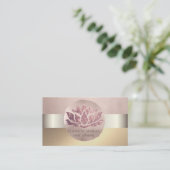 Elegant Classy Modern, Glitter Lotus, Roos Gold Visitekaartje (Staand voorkant)