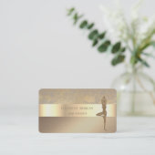 Elegant Classy Modern Gold Glitter Yoga Girl Visitekaartje (Staand voorkant)